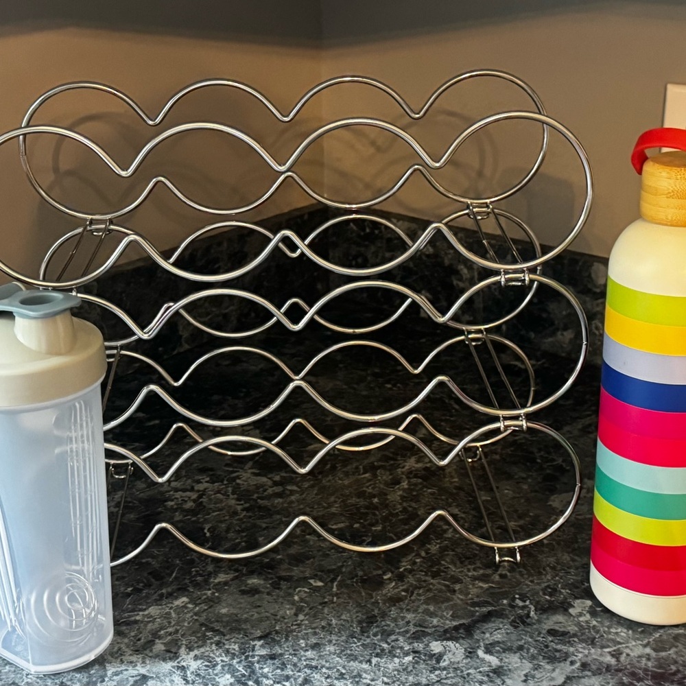 Silver Metal Wine Rack
